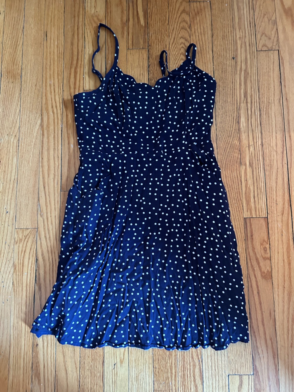41 Hawthorn Navy and White Polka Dot Maxi Dress